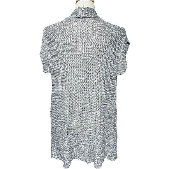 Coldwater Creek Gray Linen Blend Open Front Loose Fit Cardigan - Size Small - Picture 3 of 6